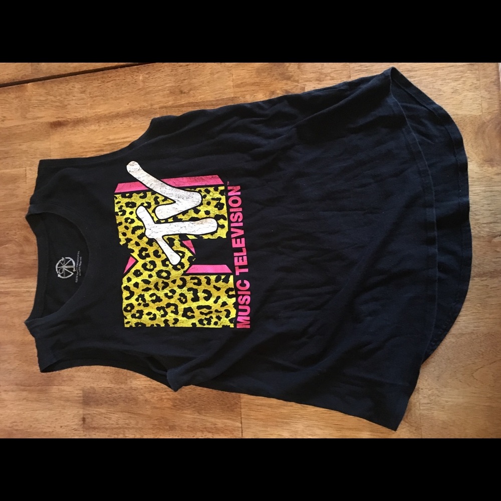 Black “Mtv” muscle t-shirt